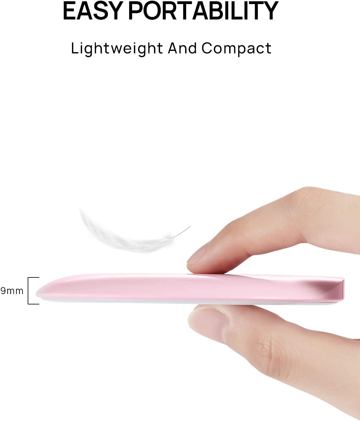 Compact Makeup Mirror with Lights, LED Mirror for Travel and Purse, Women Gift, Birthday Gift. An I Love You Gift for Her (Pink)