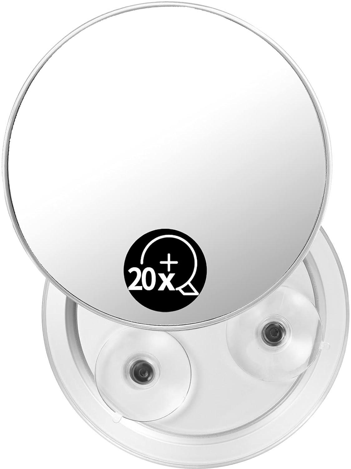 Bathroom Mirror, 6 Inch 20X Magnifying Makeup Mirror (Black,Round)