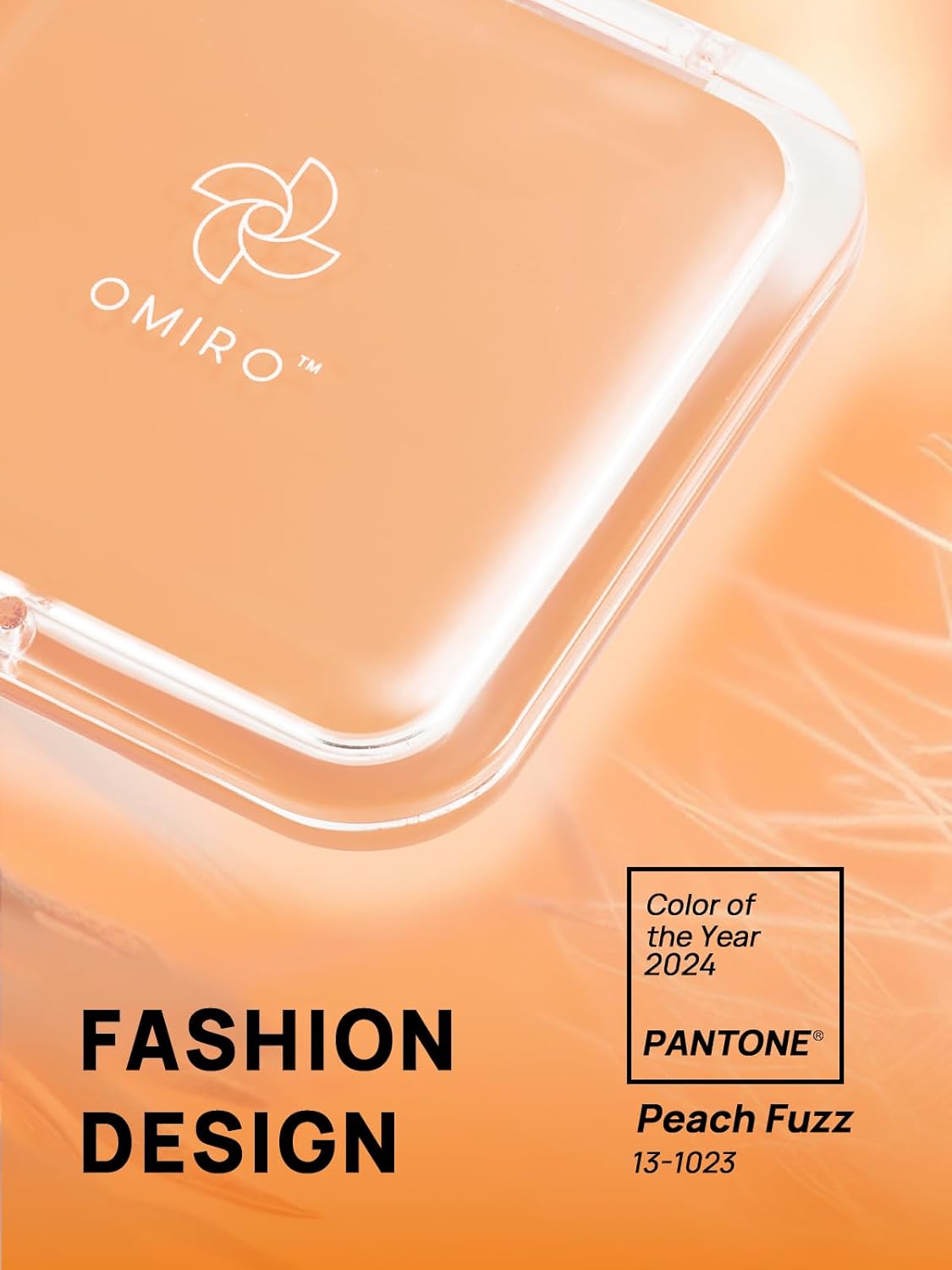 Compact Mirror Magnifying Pocket Mirror 10X Small Travel Folding Mirror for Handbag Square 3.5 inch (Peach Fuzz)