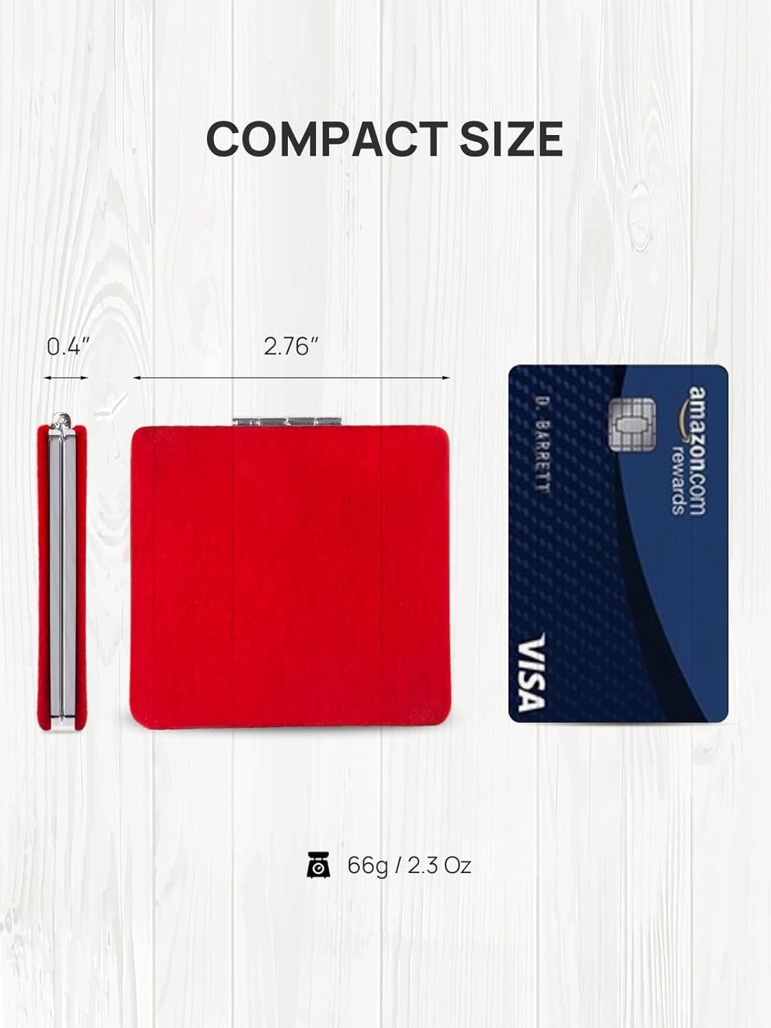 Compact Mirror, 1X/3X Magnifying Mirror with Velvet Cover, Pocket Ultra Portable for Purses and Travel (Christmas Red)