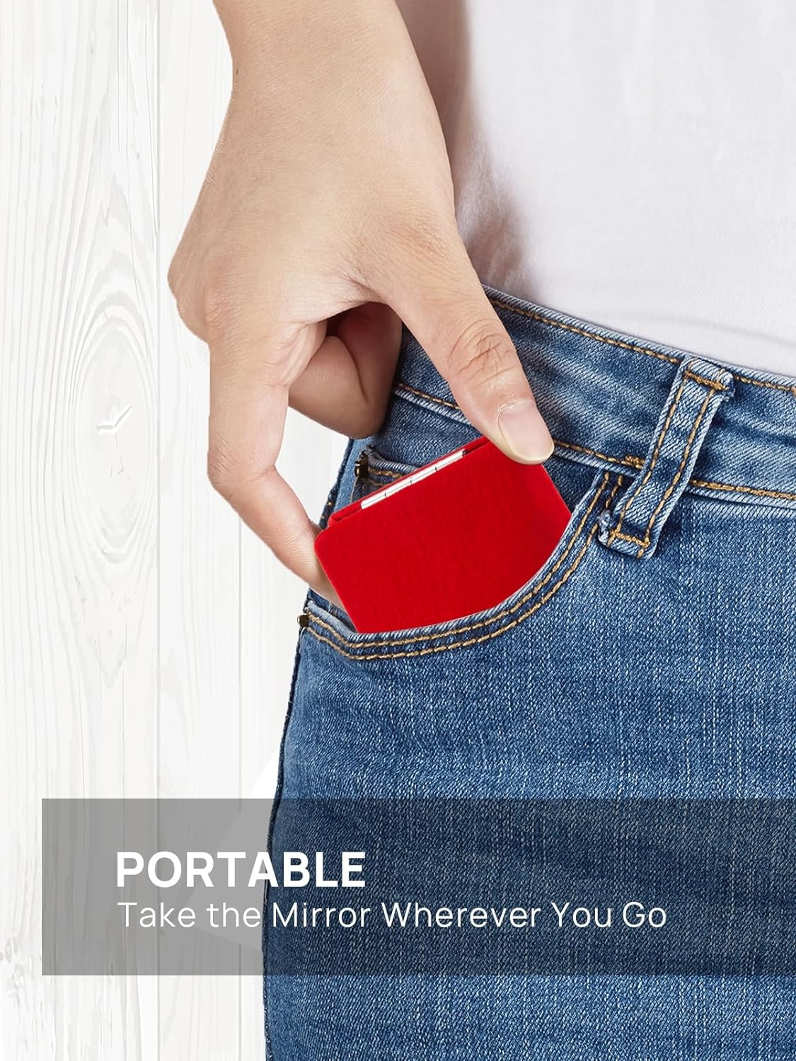 Compact Mirror, 1X/3X Magnifying Mirror with Velvet Cover, Pocket Ultra Portable for Purses and Travel (Christmas Red)