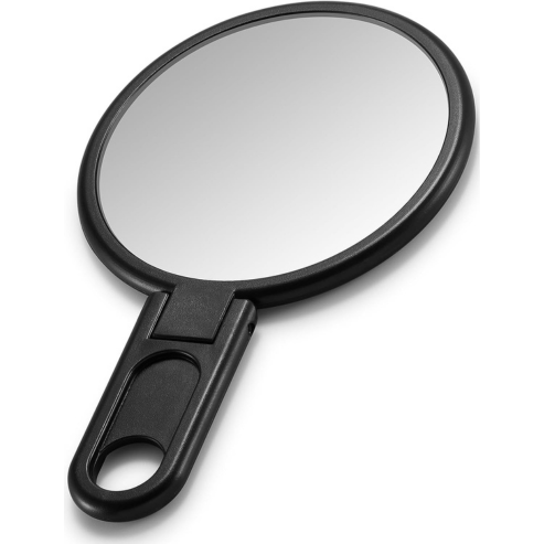 3" Compact Mirror with Adjustable Handle - Mini Folding Mirror for Makeup (Black, Pack of 1)