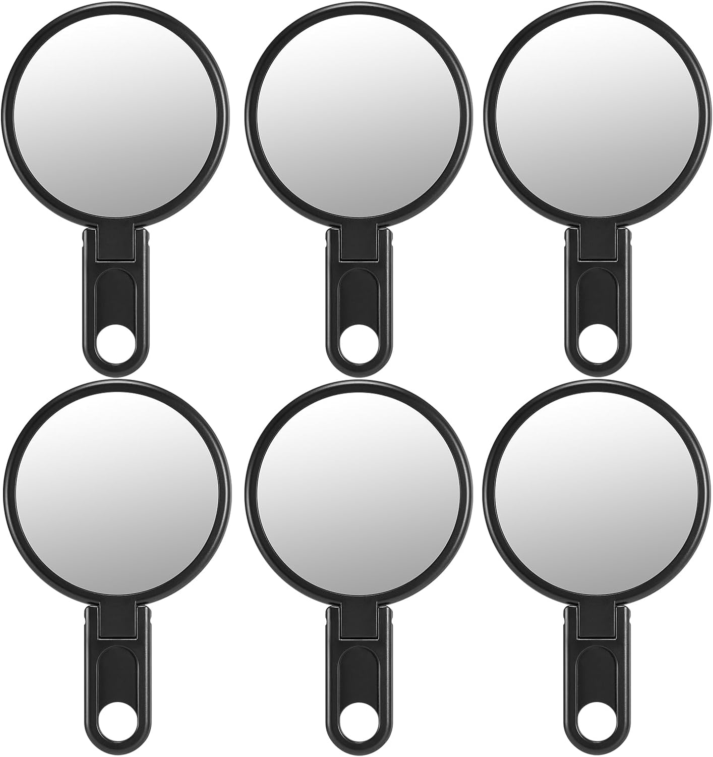 3" Compact Mirror with Adjustable Handle - Mini Folding Mirror for Makeup (Black, Pack of 1)