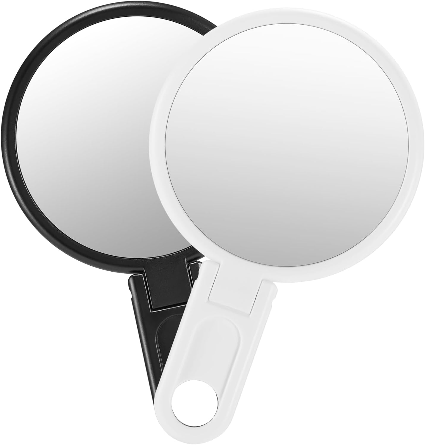 3" Compact Mirror with Adjustable Handle - Mini Folding Mirror for Makeup (Black, Pack of 1)