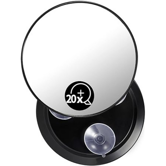 Bathroom Mirror, 6 Inch 20X Magnifying Makeup Mirror (Black,Round)