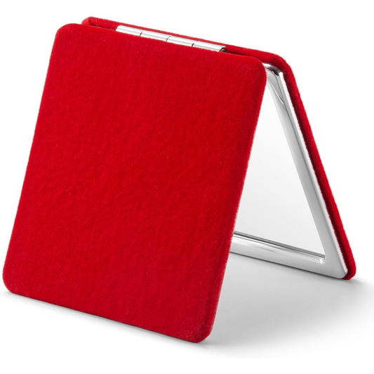 Compact Mirror, 1X/3X Magnifying Mirror with Velvet Cover, Pocket Ultra Portable for Purses and Travel (Christmas Red)